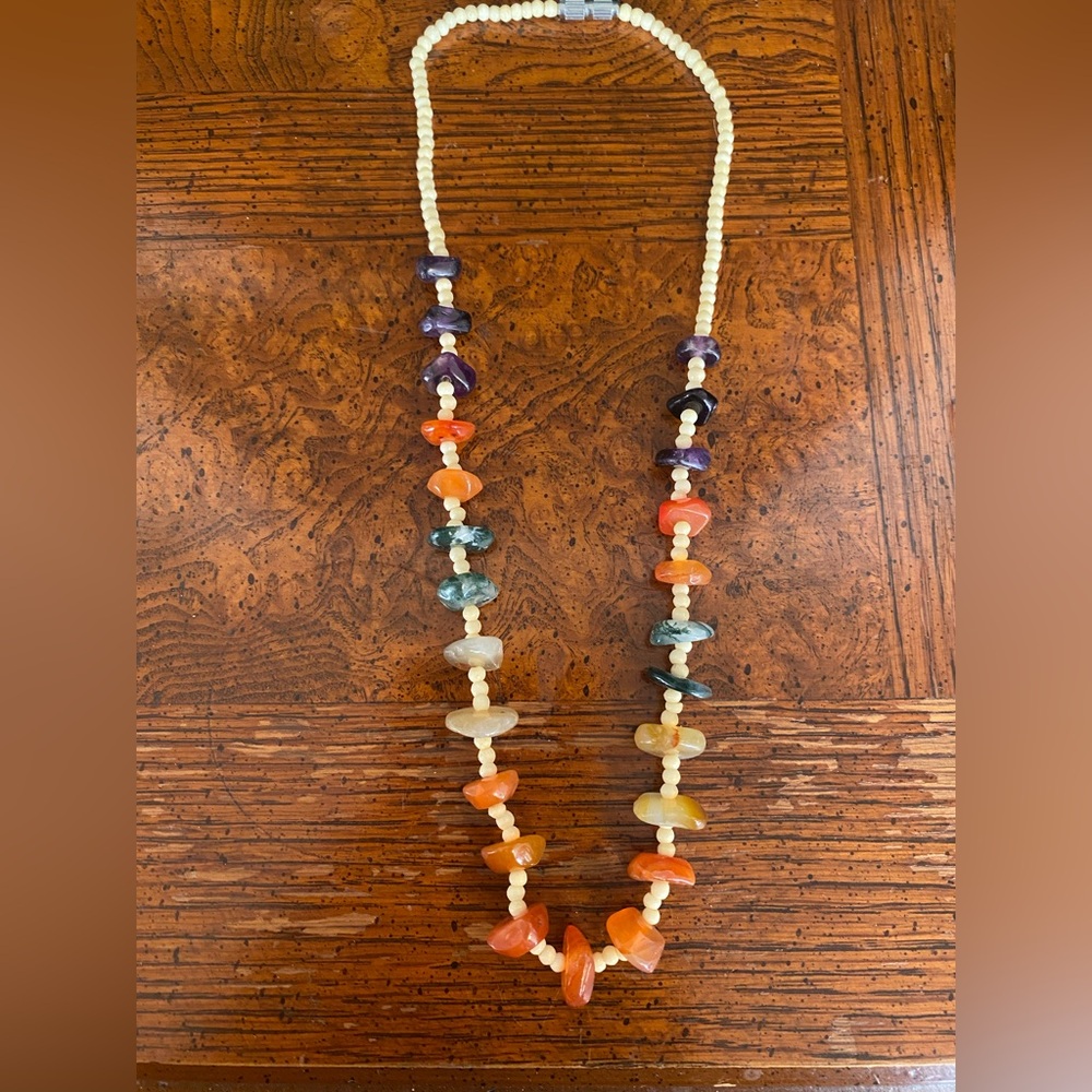 Multicolor Natural Gemstone Beaded Necklace